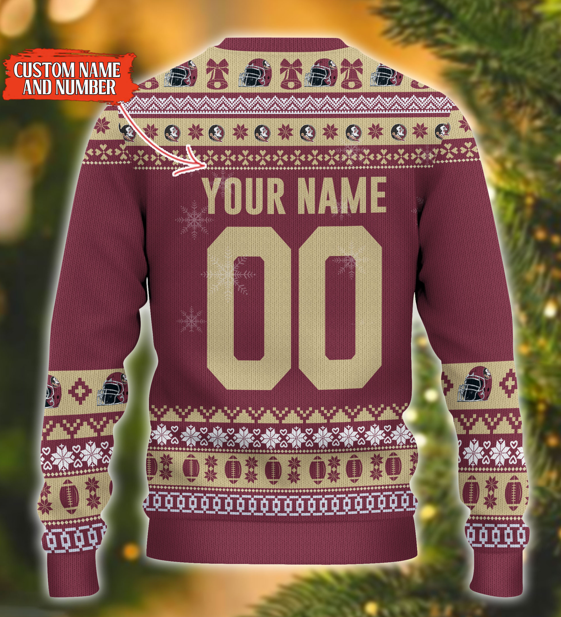 Personalized Florida State Seminoles Mickey Ugly Christmas Sweater Adult 3D Funny Matching for family - Image 3