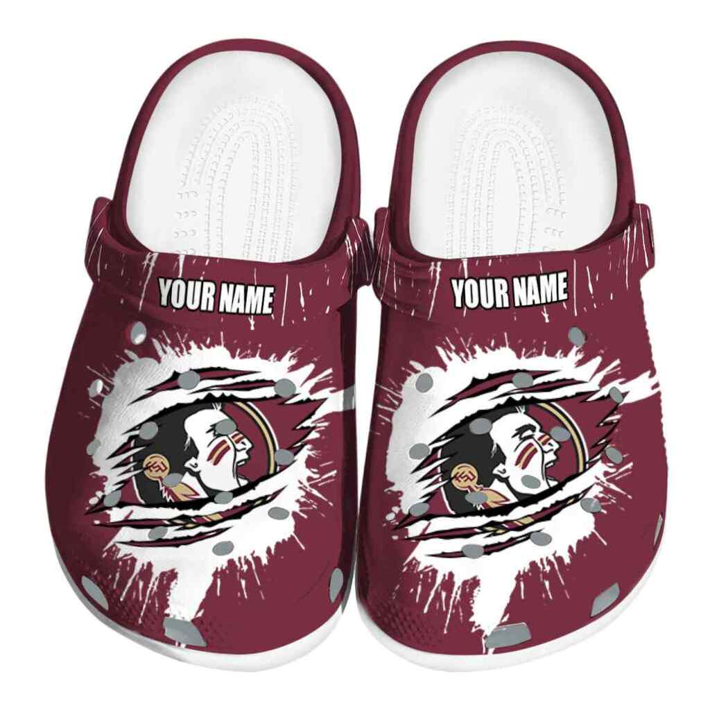 Personalized Florida State Seminoles Splash Motif Background ClogTVC1801991
