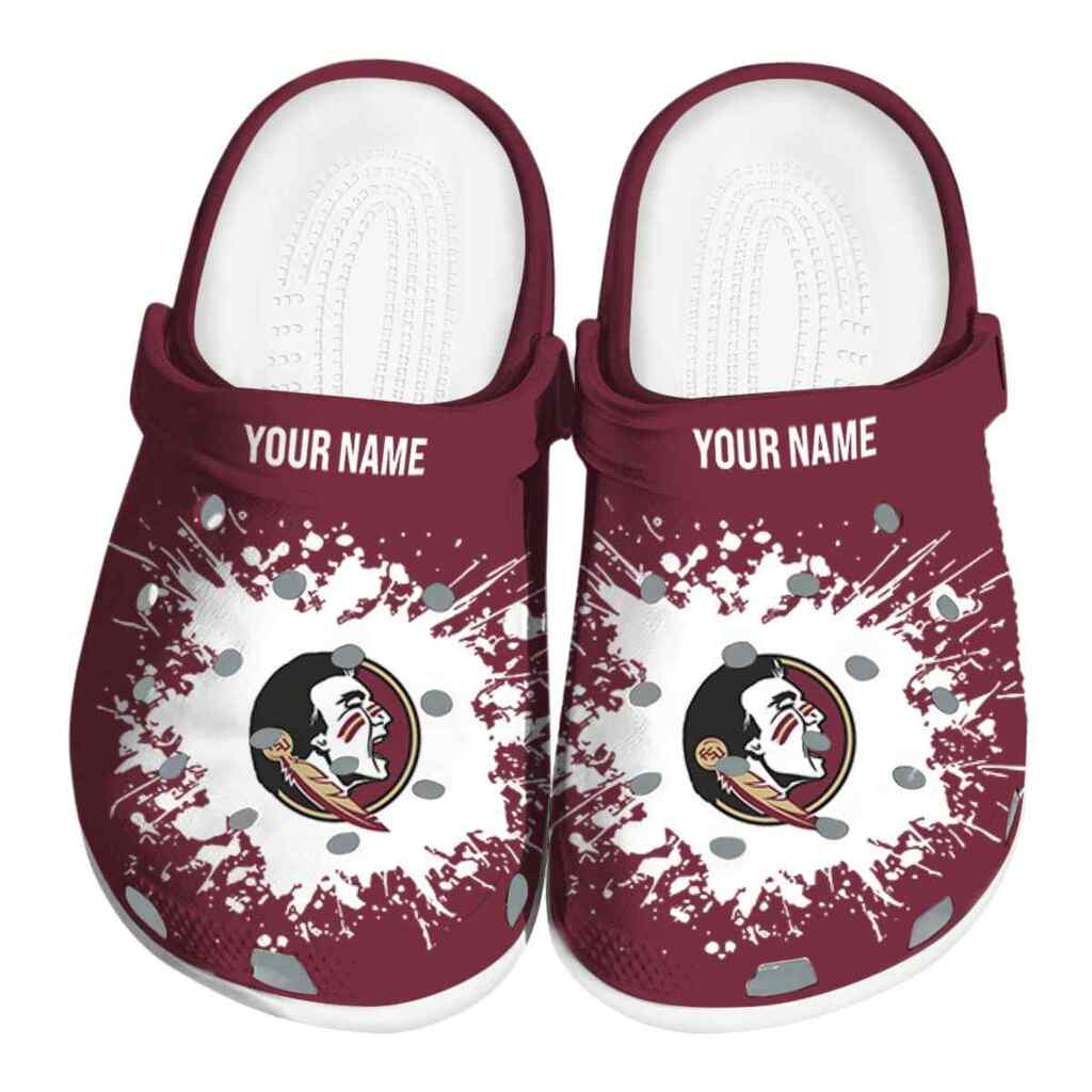 Personalized Florida State Seminoles Splatter Background ClogTVC1801991