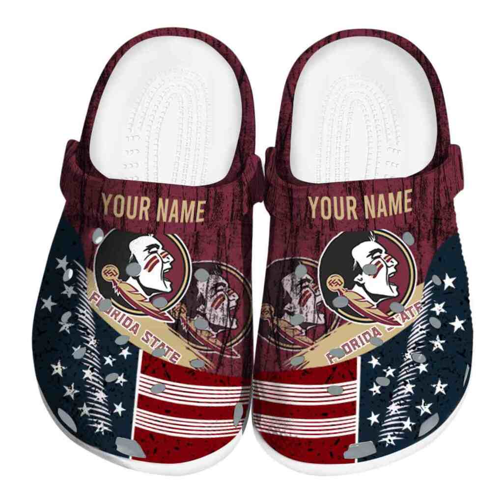 Personalized Florida State Seminoles Star-Spangled Side Pattern ClogTVC1801991