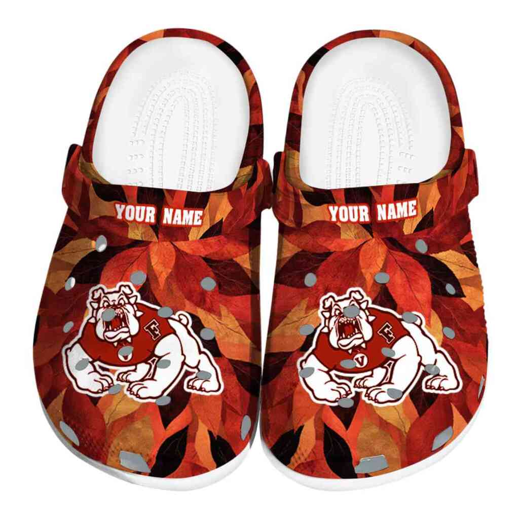 Personalized Fresno State Bulldogs Autumn Leaves ClogTVC1801767