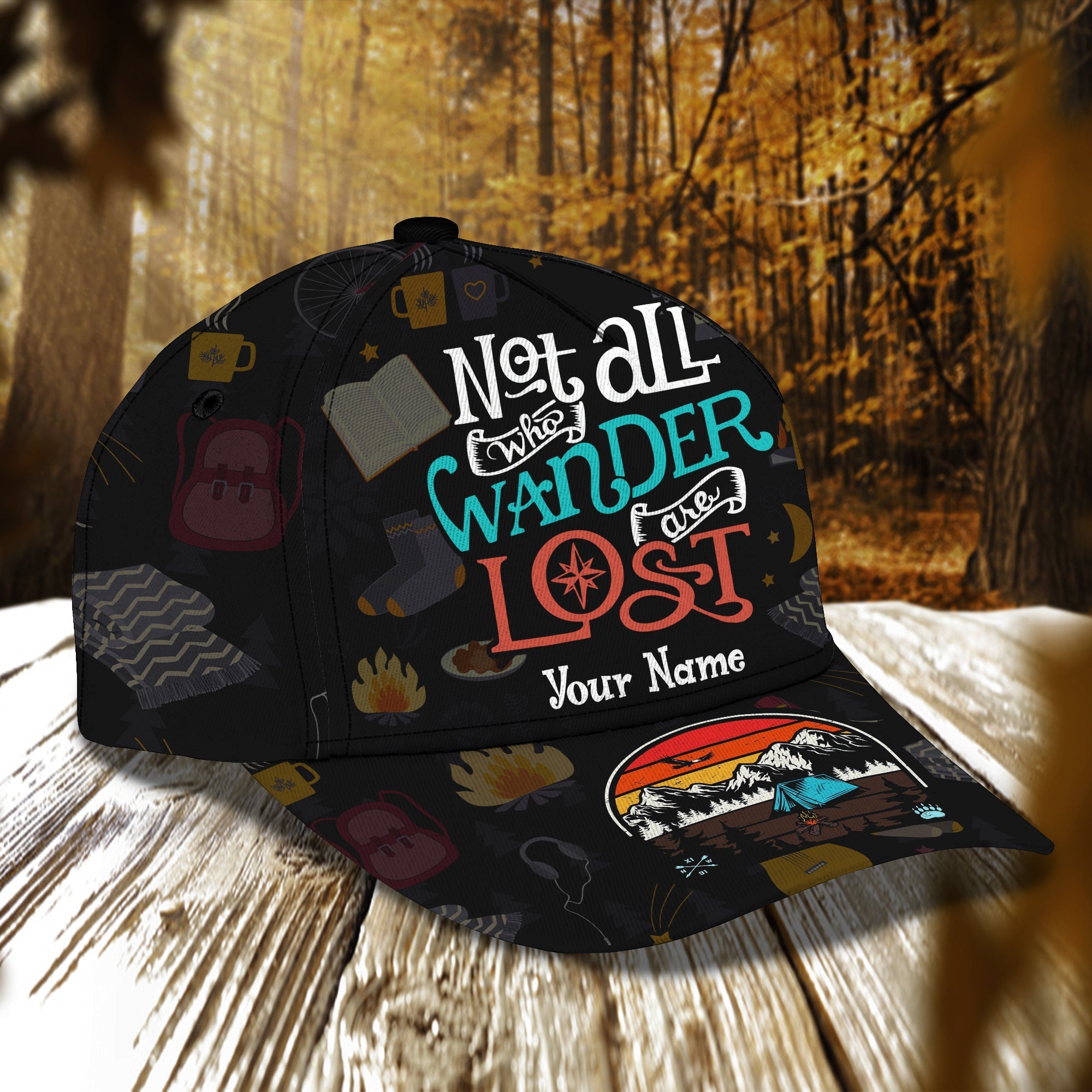 Personalized Funny Camping Cap, Camping Hat For Camper, Camping Accessory Trucker Hats Custom Hats Gifts For Men & Women