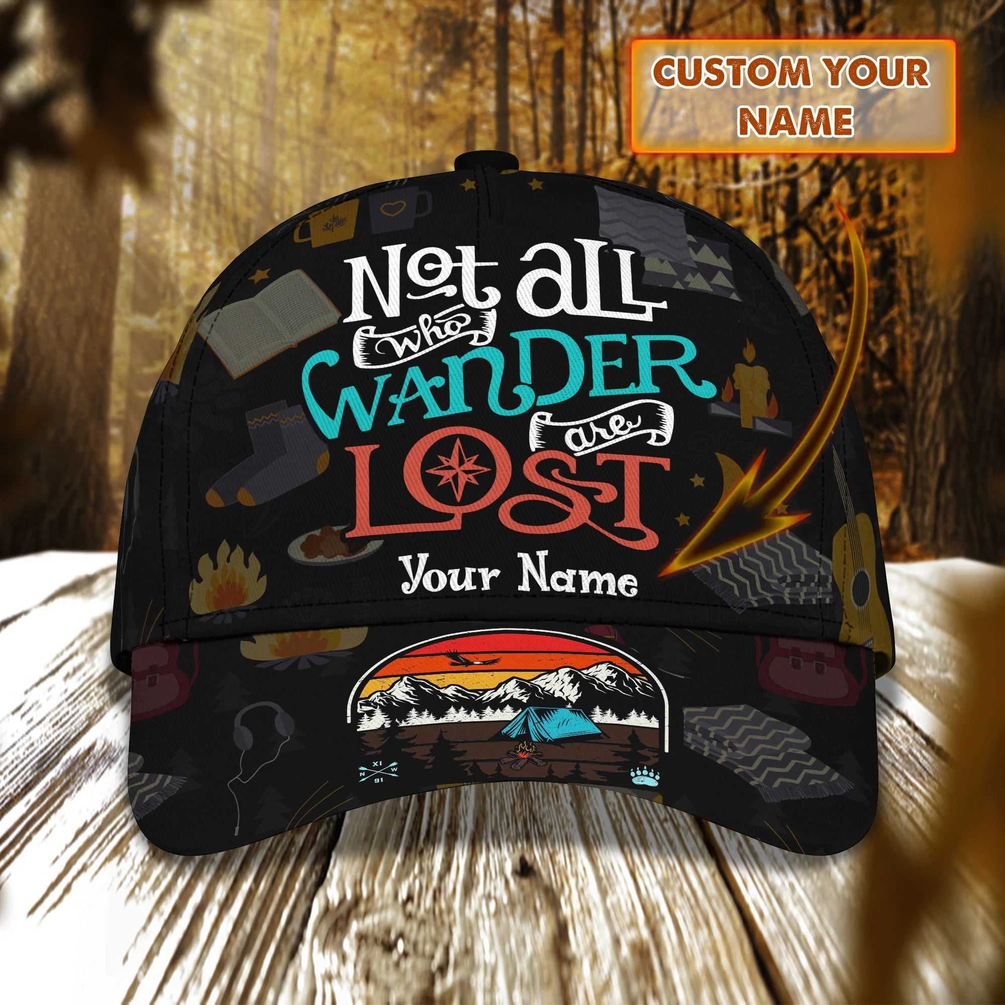 Personalized Funny Camping Cap, Camping Hat For Camper, Camping Accessory Trucker Hats Custom Hats Gifts For Men & Women