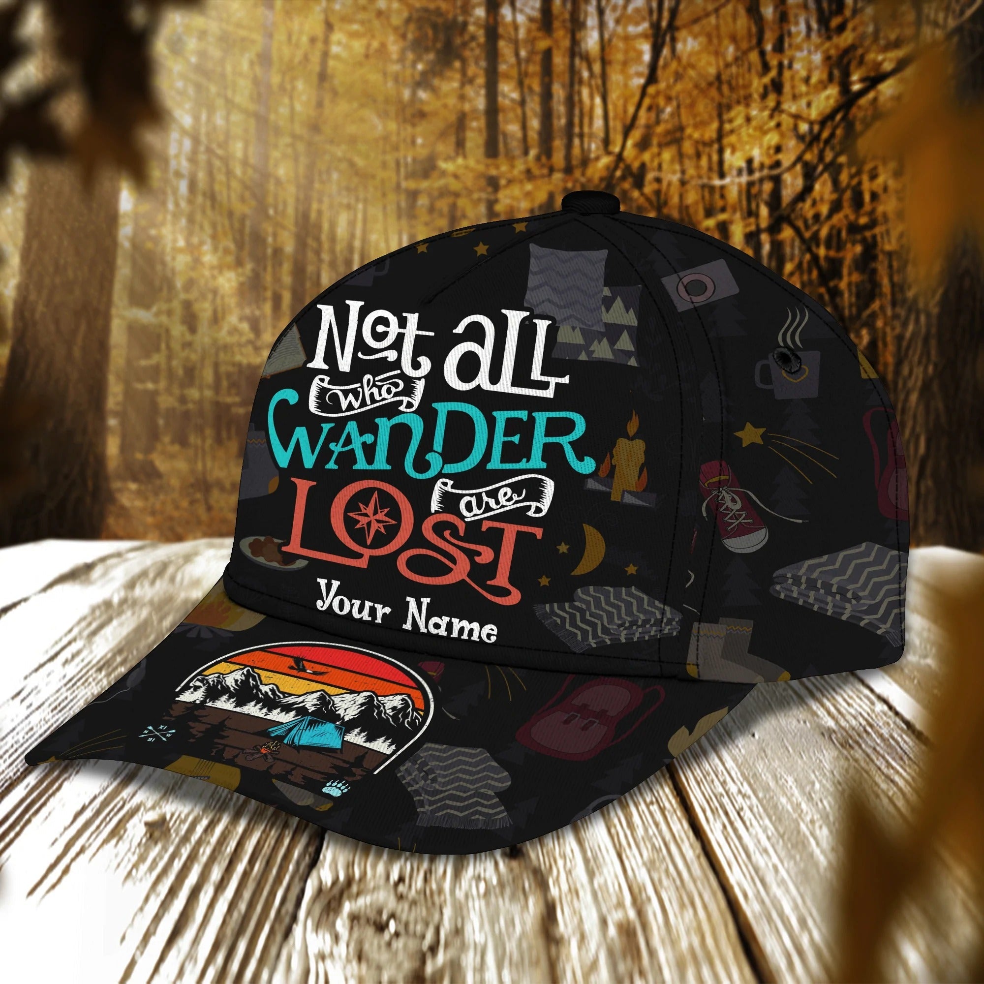 Personalized Funny Camping Cap, Camping Hat For Camper, Camping Accessory Trucker Hats Custom Hats Gifts For Men & Women