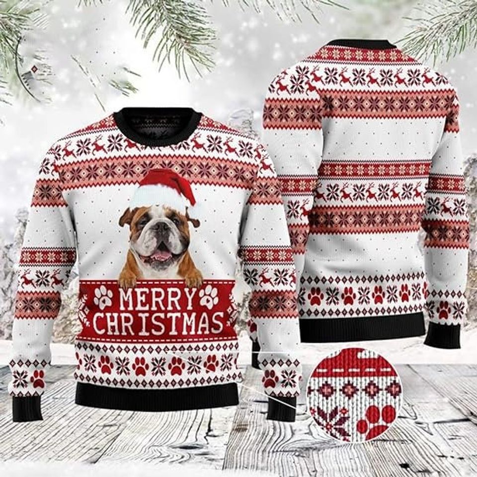 Personalized Funny Dog Photo Christmas Ugly Sweater