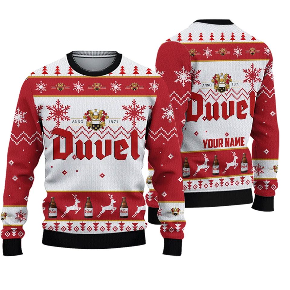 Personalized Funny Duvel Beer Ugly Christmas Sweater Ugly Christmas 3D Sweater