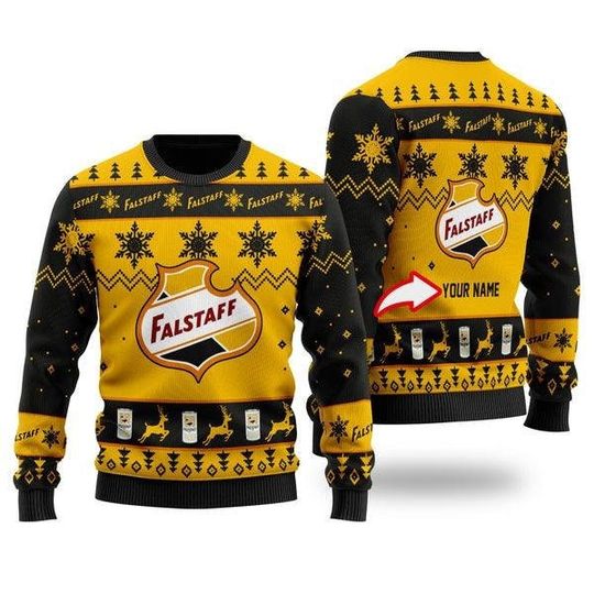 Personalized Funny Falstaff Beer Ugly Christmas Sweater Ugly Christmas 3D Sweater - Image 3