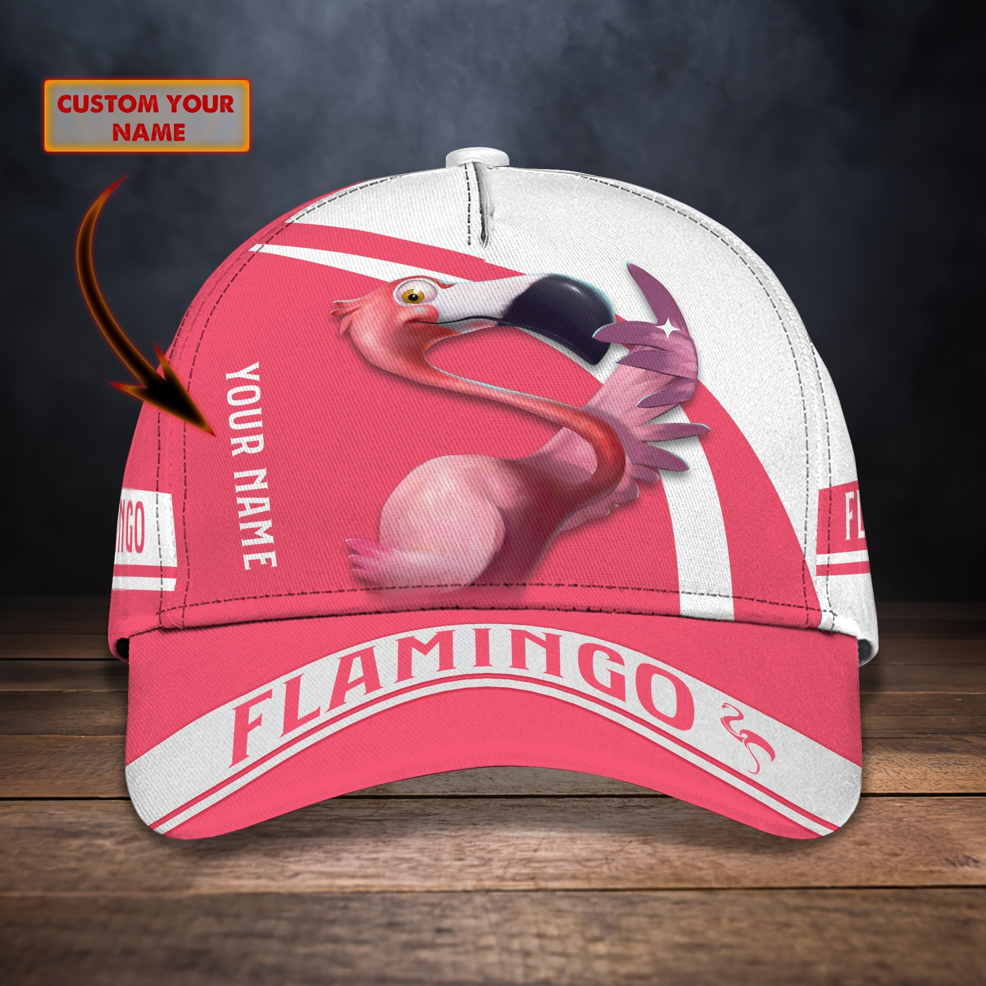 Personalized Funny Flamingo T-Shirt - Custom Name D Tee Trucker Hats Custom Hats Gifts For Men & Women