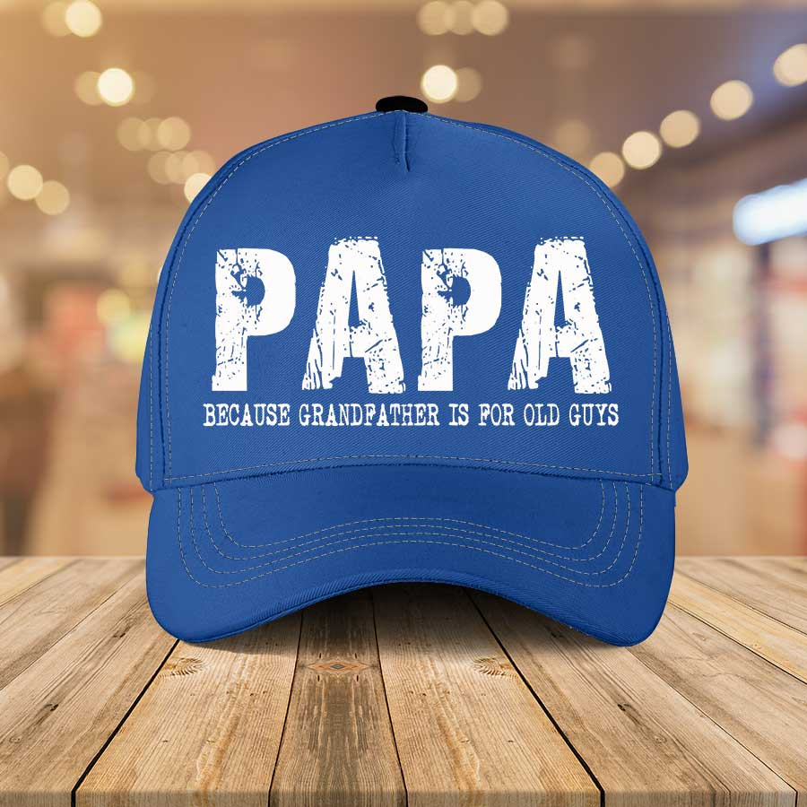 Personalized Funny Papa Because Grandfather is for old guys Retro Cap for Father's Day Gift Trucker Hats Custom Hats Gifts For Men & Women