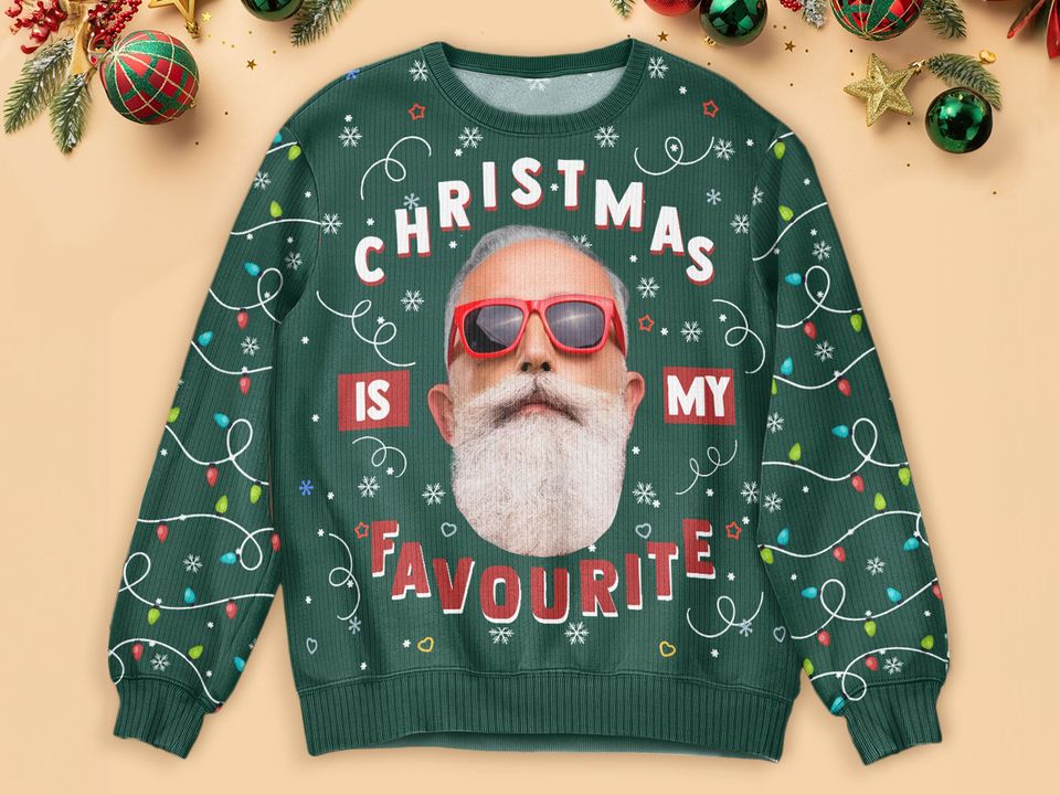 Personalized Funny Photo Ugly Sweater, Christmas Is My Favourite Led Light - Image 2