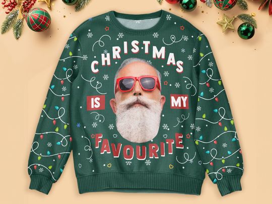 Personalized Funny Photo Ugly Sweater, Christmas Is My Favourite Led Light - Image 11