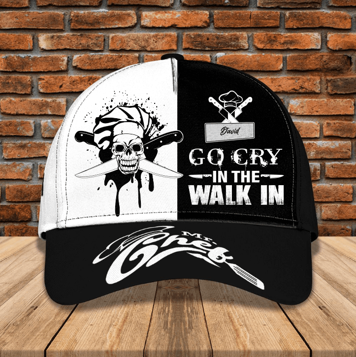 Personalized Funny Skull Chef Hats for Men, Custom Name Chef Skull Uniform Classic Cap, Gift for Chef Trucker Hats Custom Hats Gifts For Men & Women