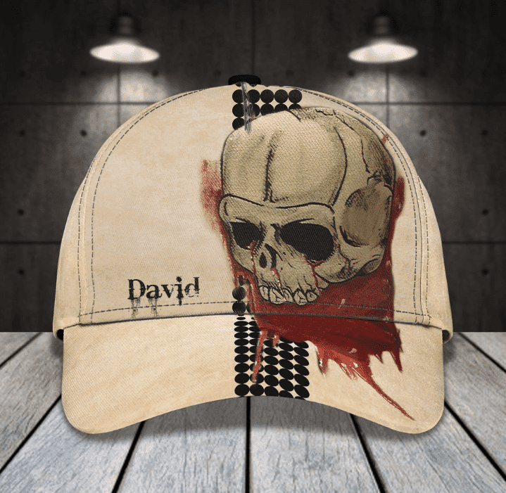 Personalized Funny Skull Fire Classic Cap for Men, Skull Hat for Skull Lovers Trucker Hats Custom Hats Gifts For Men & Women