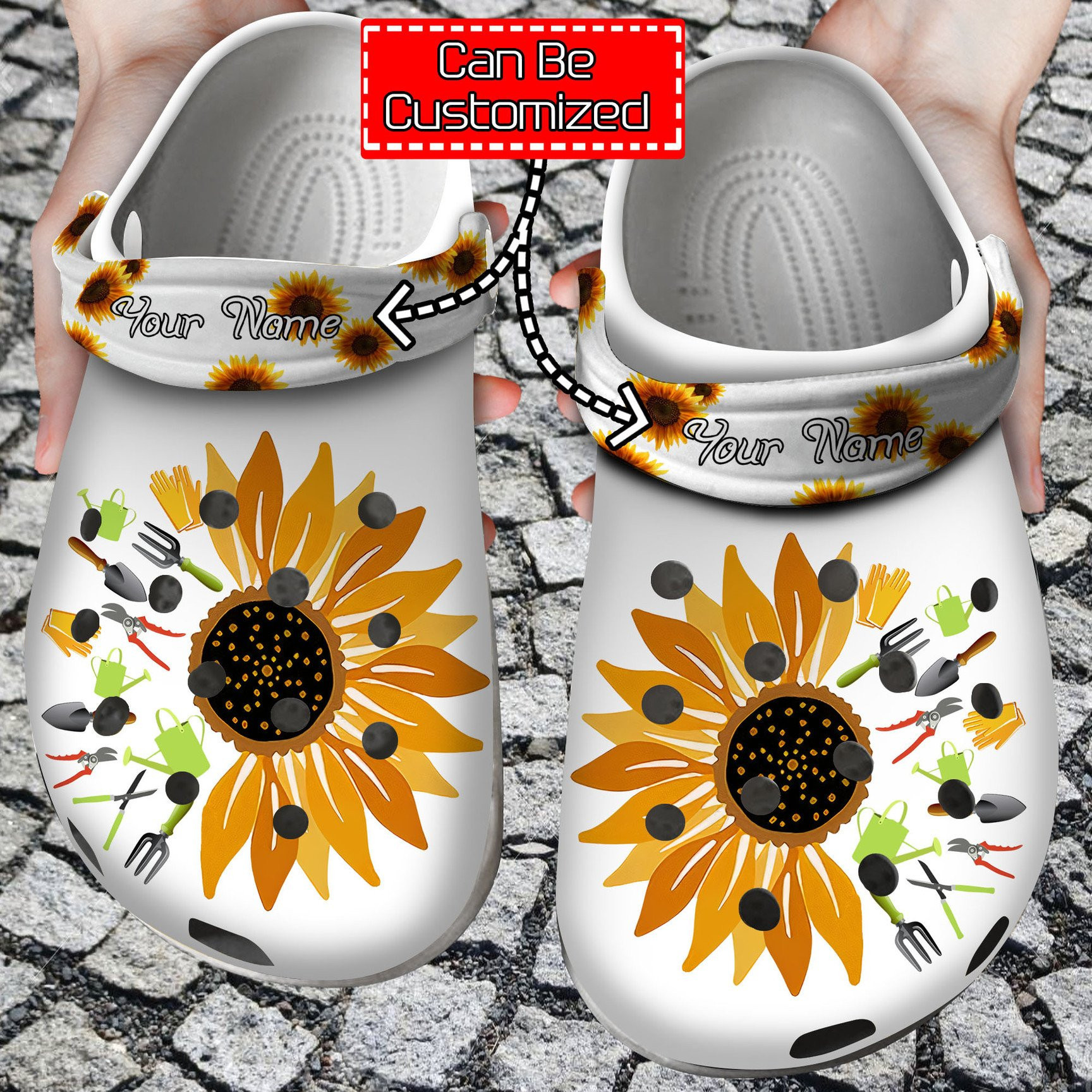 Personalized Gardener Sunflower clog Shoes Gardener