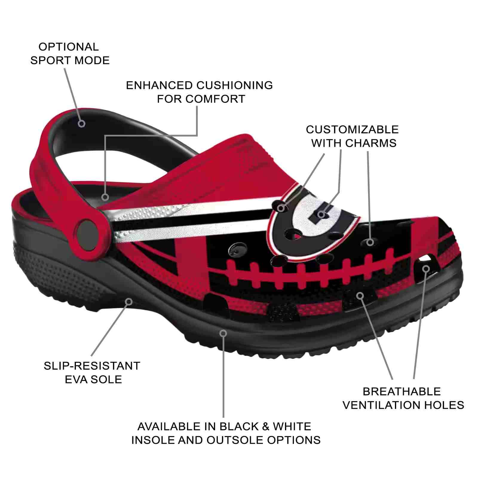 Personalized Georgia Bulldogs Football Motif ClogTVC180123 - Image 5