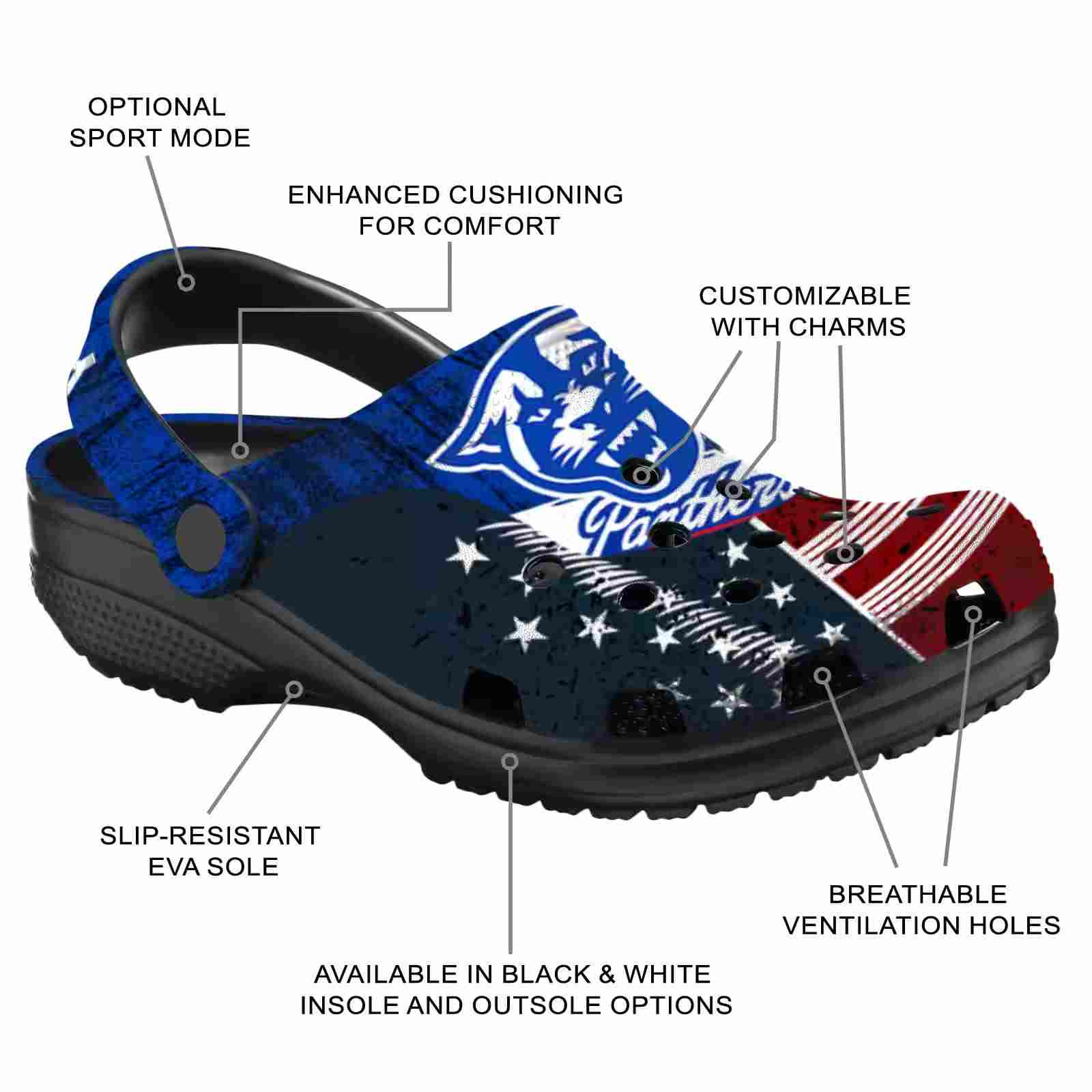 Personalized Georgia State Panthers Star-Spangled Side Pattern ClogTVC1801721 - Image 5