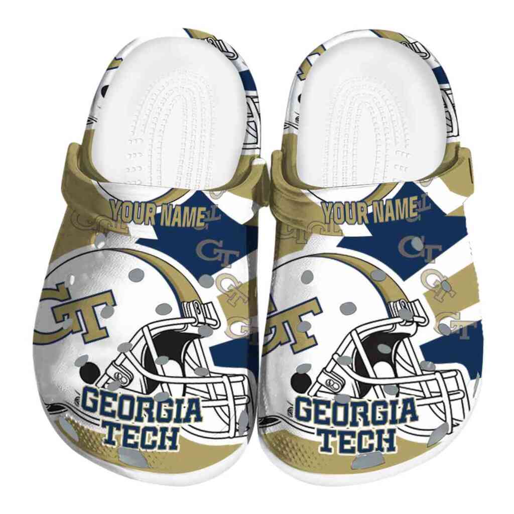 Personalized Georgia Tech Yellow Jackets Football Helmet ClogTVC1801788