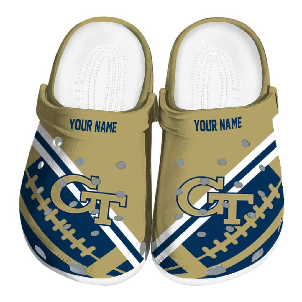 Personalized Georgia Tech Yellow Jackets Football Motif ClogTVC1801789