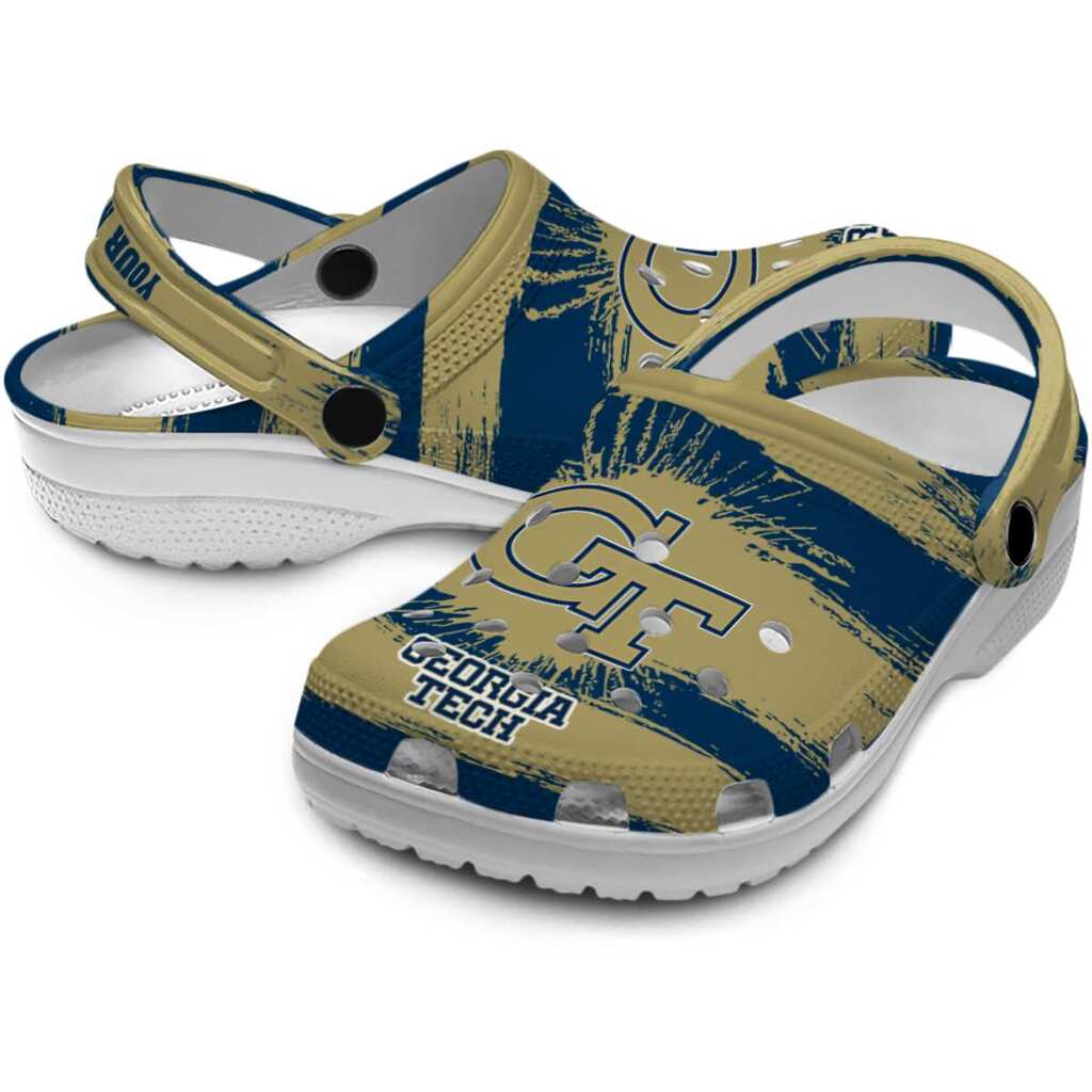 Personalized Georgia Tech Yellow Jackets Paint Splatter Graphics ClogTVC1801721 - Image 3