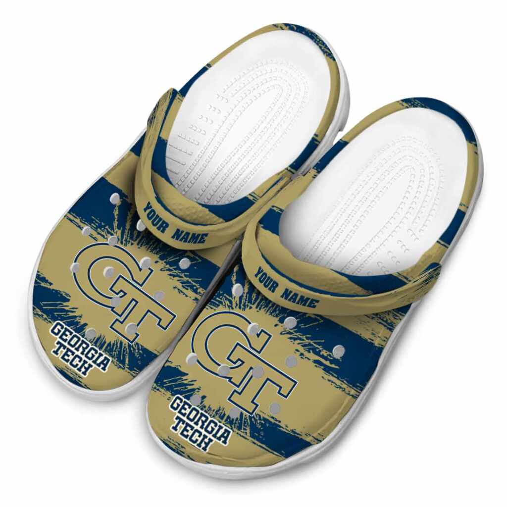Personalized Georgia Tech Yellow Jackets Paint Splatter Graphics ClogTVC1801721 - Image 4