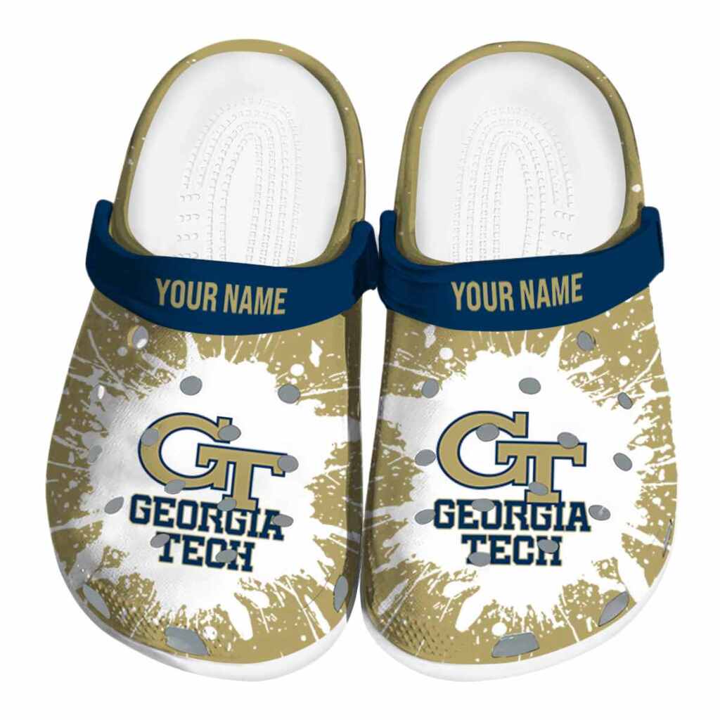 Personalized Georgia Tech Yellow Jackets Splash Art ClogTVC1801752