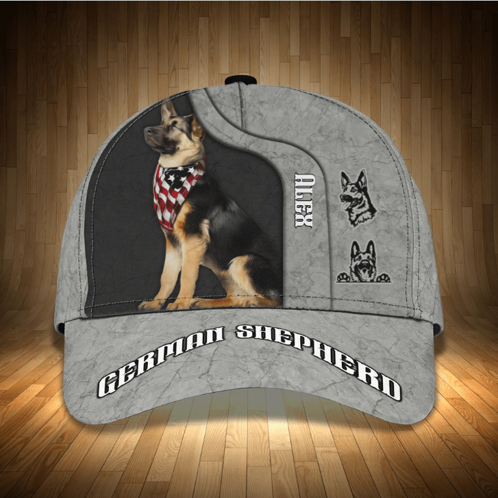 Personalized German Shepherd Dog 3D Classic Cap, Dog Lover Hat, Custom Name for Men, Women, German Shepherd Lovers Trucker Hats Custom Hats Gifts For Men & Women