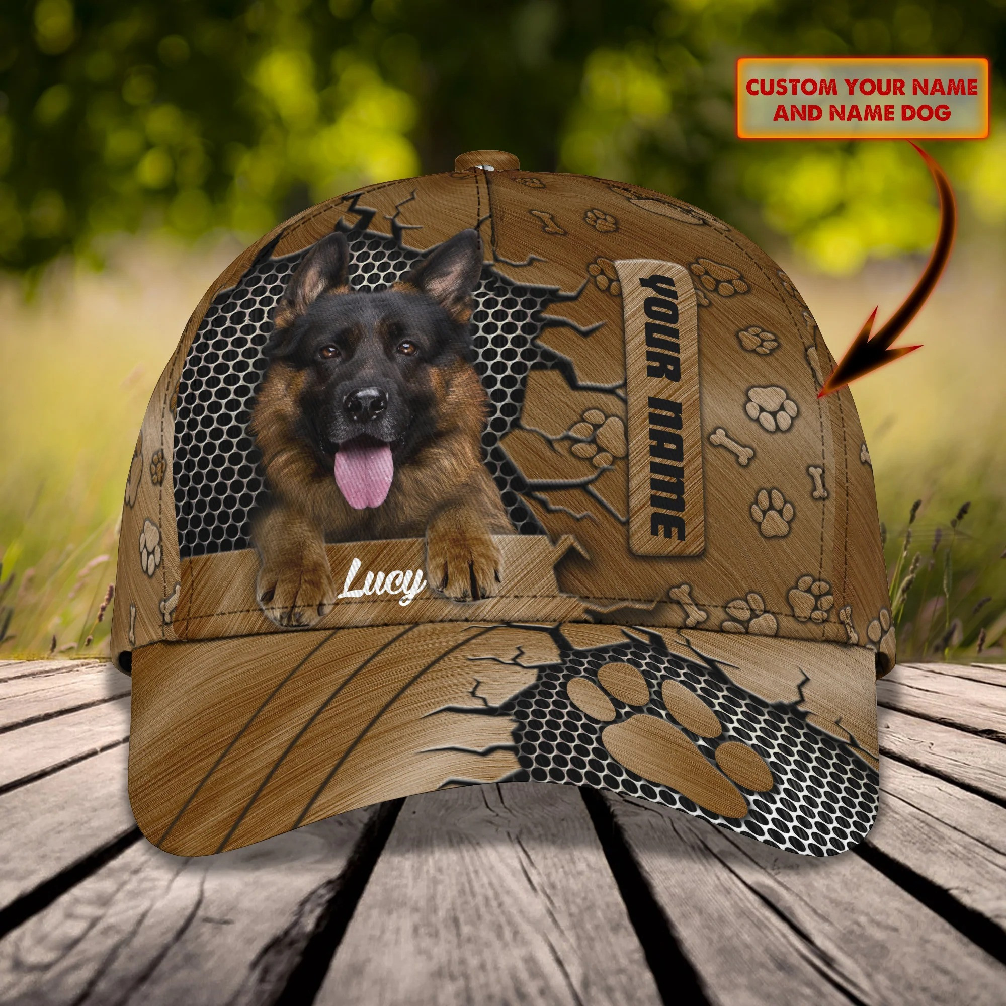 Personalized German Shepherd Dog 3D Classic Cap, Dog Lover Hat, Custom Name for Men, Women, German Shepherd Lovers Trucker Hats Custom Hats Gifts For Men & Women