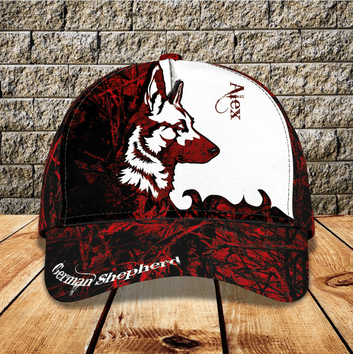 Personalized German Shepherd Dog 3D Classic Cap, Dog Lover Hat, Custom Name for Men, Women, German Shepherd Lovers Trucker Hats Custom Hats Gifts For Men & Women