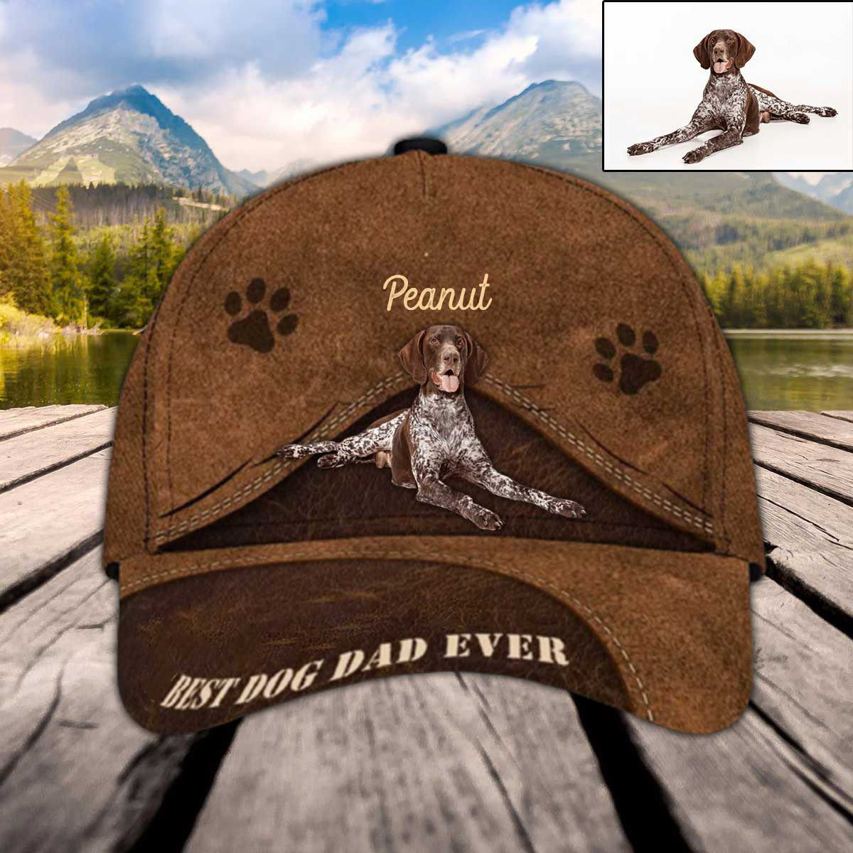 Personalized German Shorthaired Pointer Hat, Custom Photo German Shorthaired Pointer 3D Cap Trucker Hats Custom Hats Gifts For Men & Women