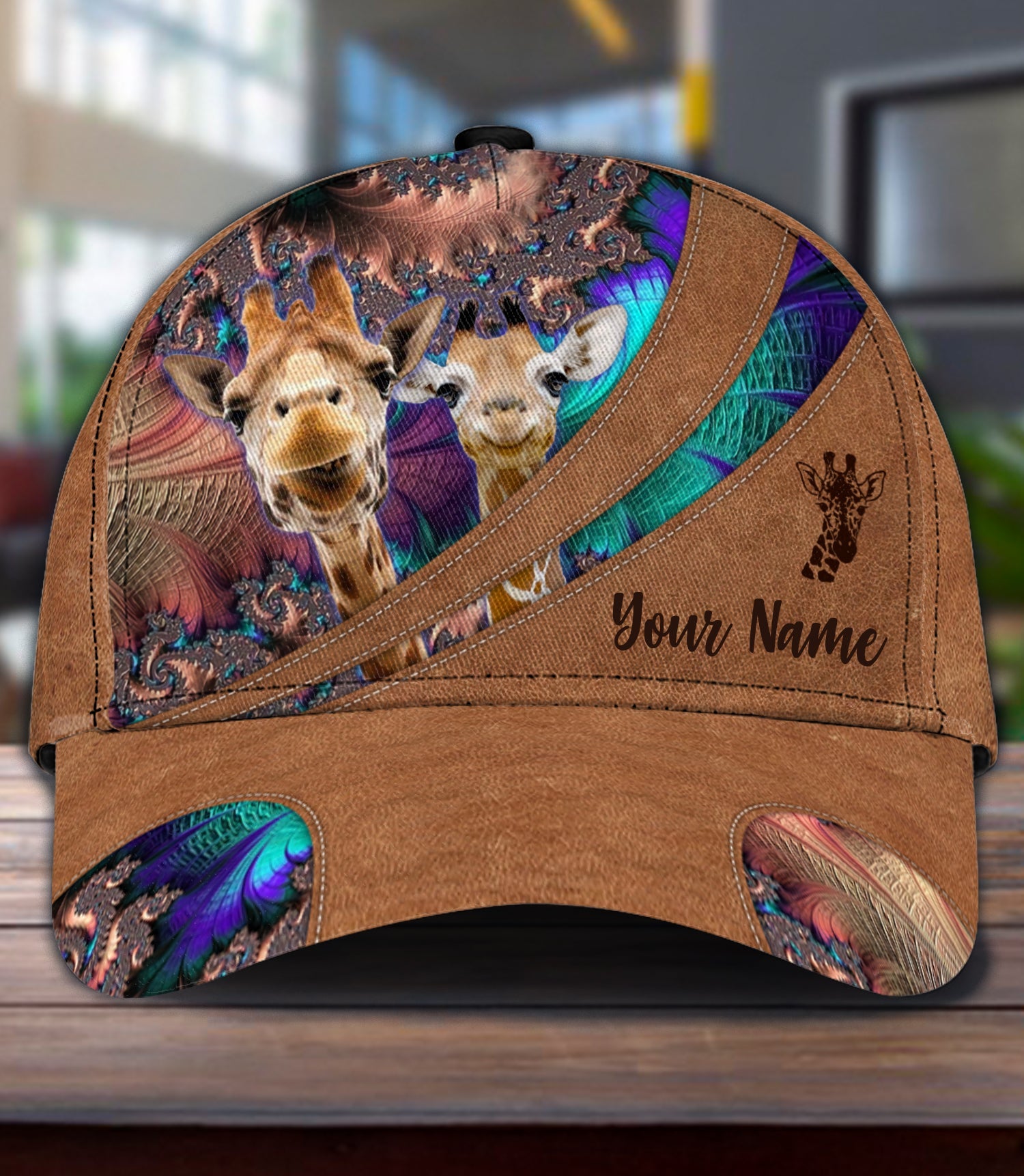 Personalized Giraffe Classic Cap Trucker Hats Custom Hats Gifts For Men & Women