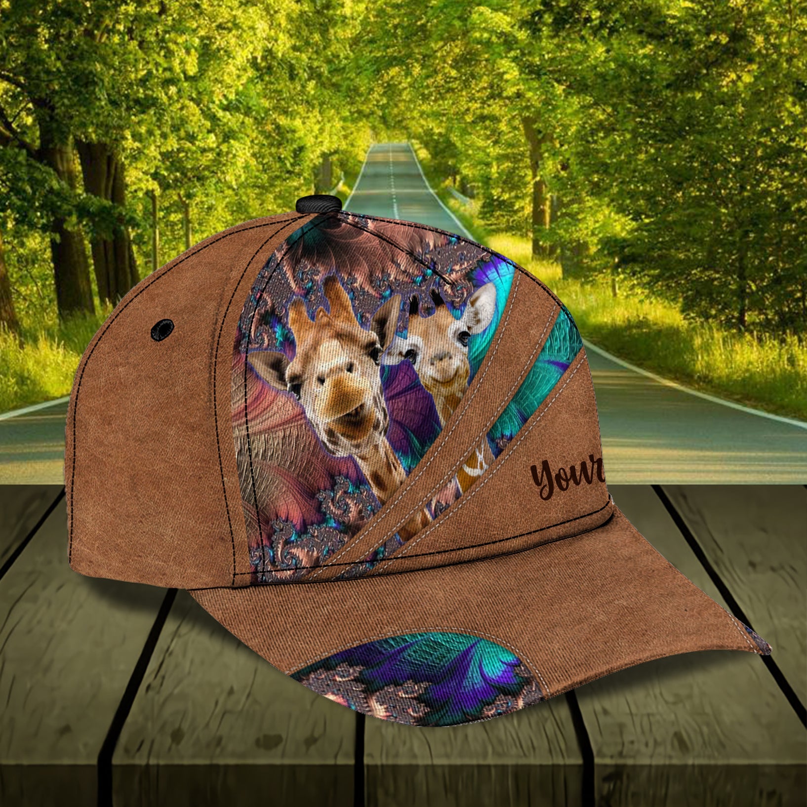 Personalized Giraffe Classic Cap Trucker Hats Custom Hats Gifts For Men & Women