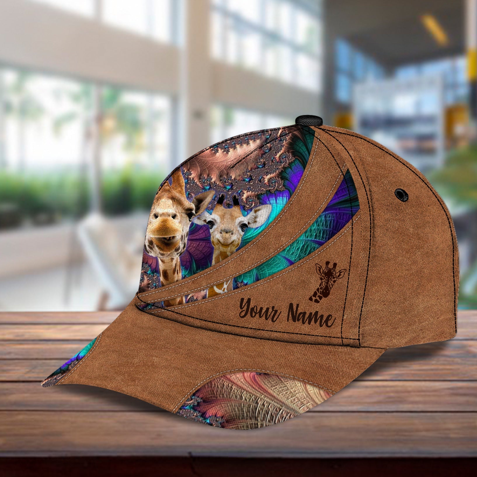 Personalized Giraffe Classic Cap Trucker Hats Custom Hats Gifts For Men & Women