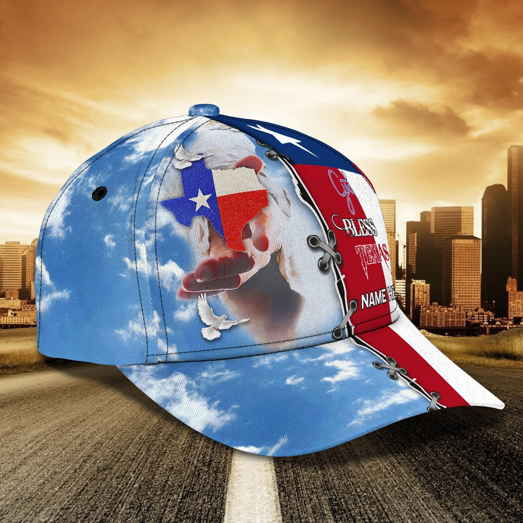 Personalized God Bless Texas 3D Full Print Baseball Cap, Texas American Pride Cap Hat, Texas Cap Hat Trucker Hats Custom Hats Gifts For Men & Women