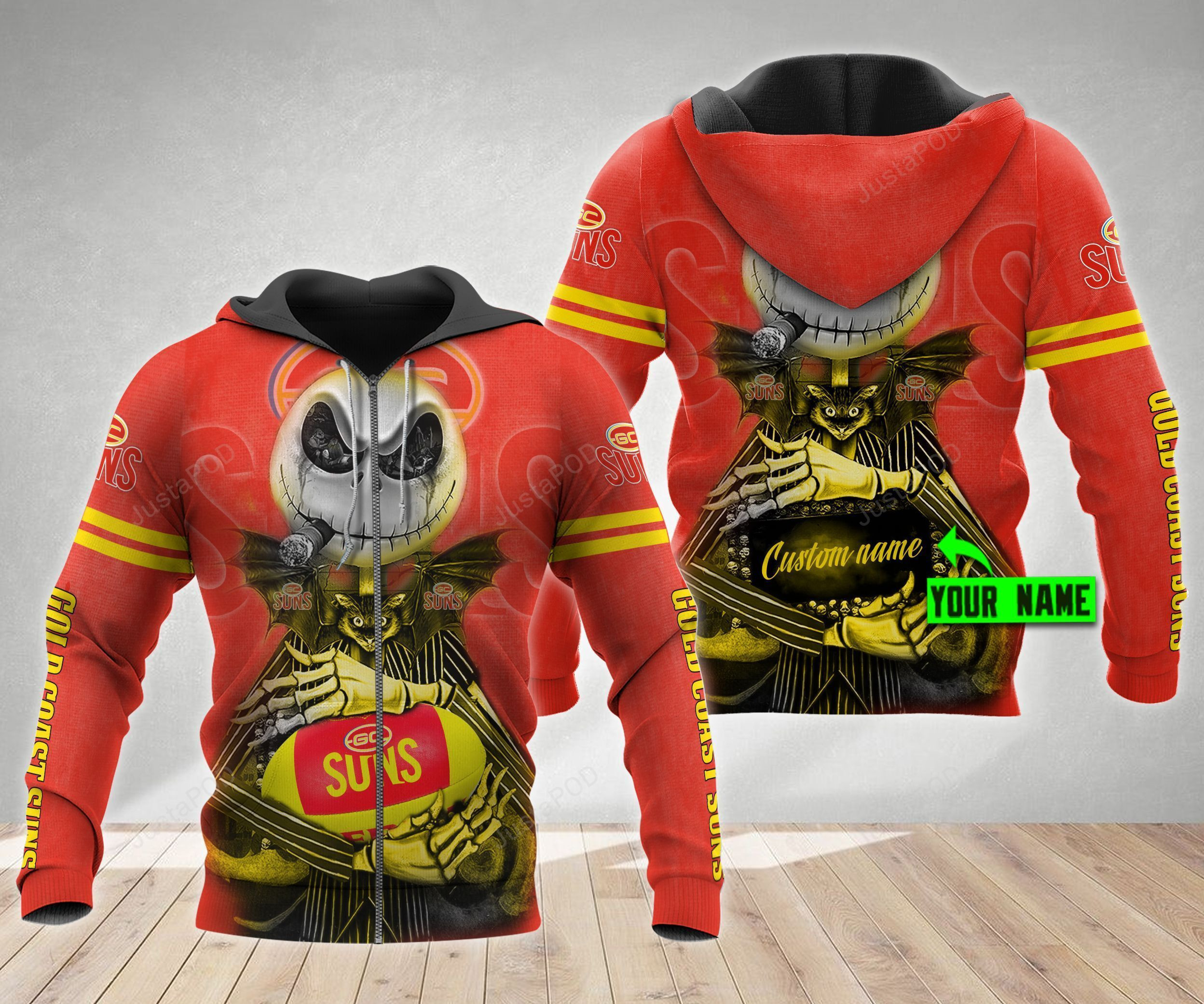 Personalized Gold Coast Suns 3D All Over Print Hoodie, Zip Hoodie