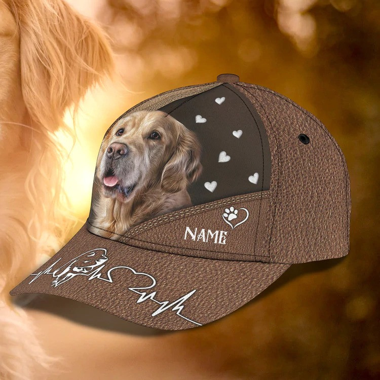 Personalized Golden Retriever Cap 3D All Over Prints for Pet Lovers, Cute Pet Cap for Her Trucker Hats Custom Hats Gifts For Men & Women