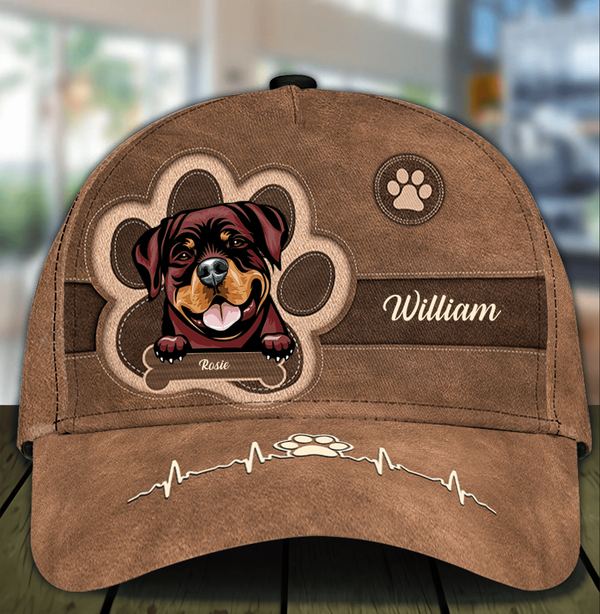 Personalized Golden Retriever Cap for Daughter, Leatherette Pawprints Hat for Son Dog Lovers Trucker Hats Custom Hats Gifts For Men & Women