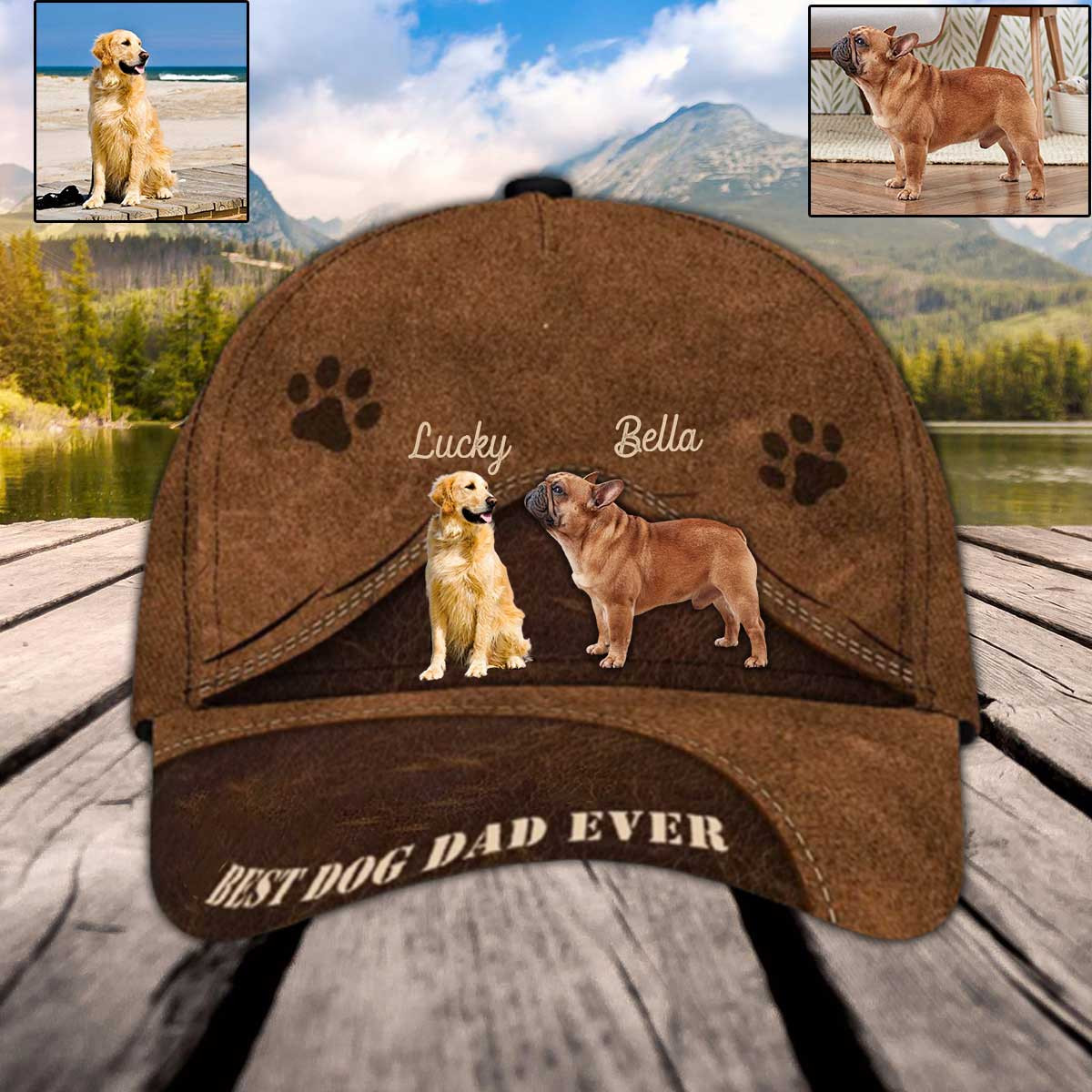 Personalized Golden Retrievers Hat, Best Dog Mom Ever Custom Photo Golden Retriever Cap for Mom Trucker Hats Custom Hats Gifts For Men & Women