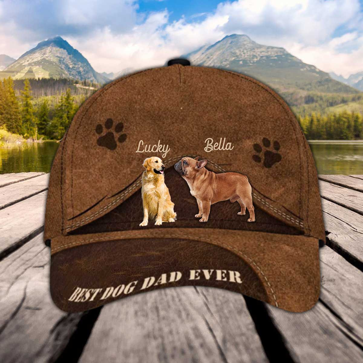 Personalized Golden Retrievers Hat, Best Dog Mom Ever Custom Photo Golden Retriever Cap for Mom Trucker Hats Custom Hats Gifts For Men & Women