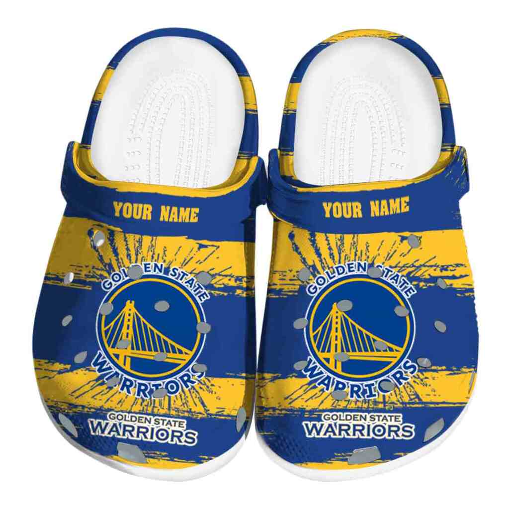 Personalized Golden State Warriors Paint Splatter Graphics ClogTVC1801921