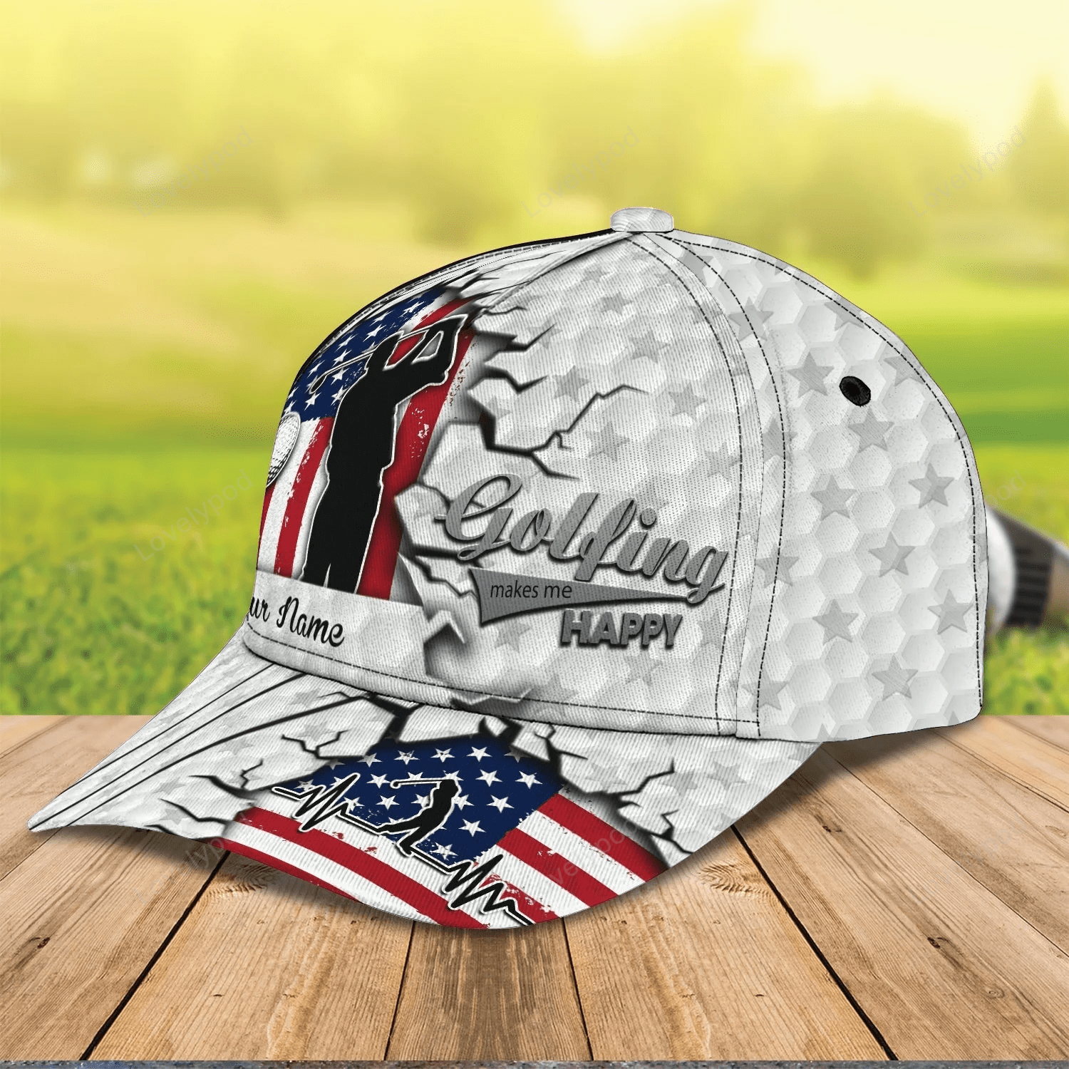 Personalized Golfing Baseball Cap 3D Hat For Men And Woman, Golfing Make Me Happy, Golf 3D Cap Hat Trucker Hats Custom Hats Gifts For Men & Women