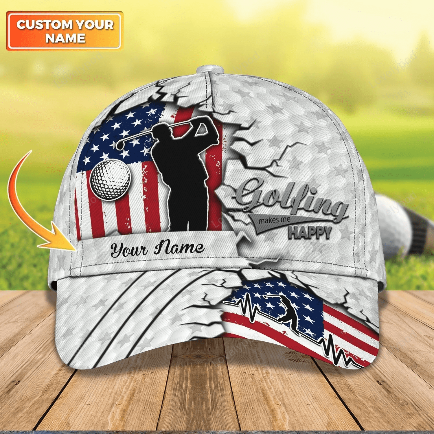 Personalized Golfing Baseball Cap 3D Hat For Men And Woman, Golfing Make Me Happy, Golf 3D Cap Hat Trucker Hats Custom Hats Gifts For Men & Women