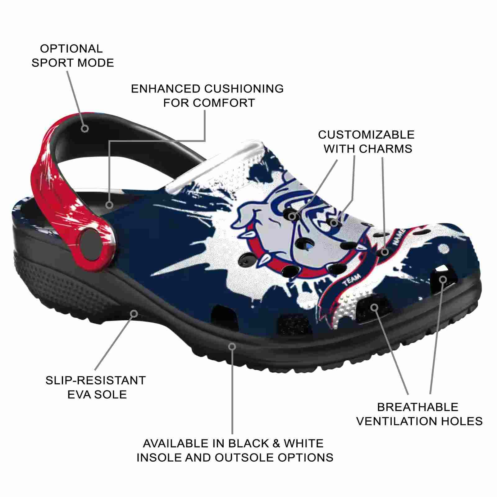 Personalized Gonzaga Bulldogs Splatter Pattern ClogTVC1801720 - Image 5