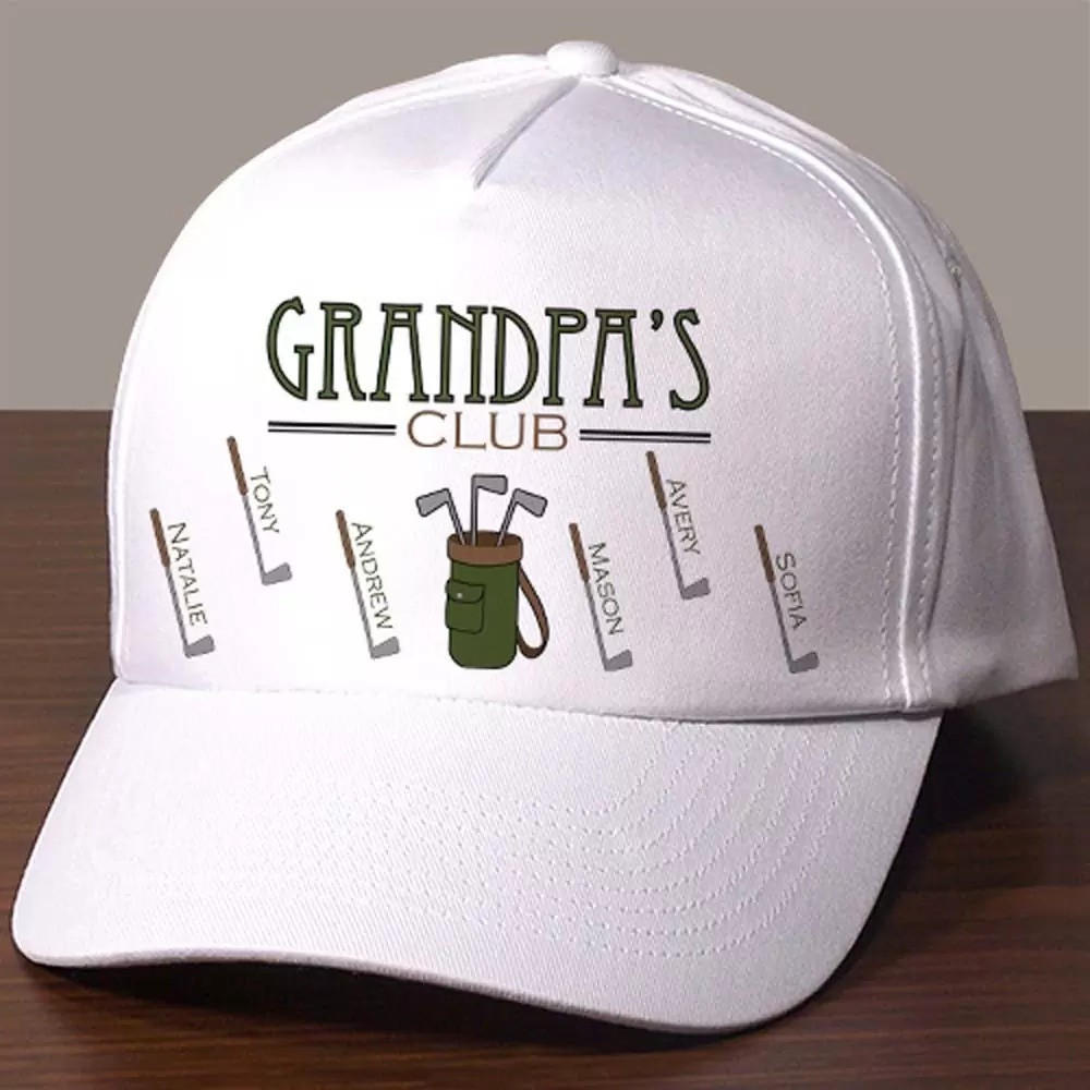Personalized Grandpa Golf Hat, Best Papa by Par, Grandpa's Club 3d Cap for Golf Player Trucker Hats Custom Hats Gifts For Men & Women