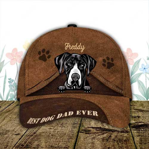 Personalized Great Dane Hat, Custom Photo Great Dane 3D Cap for Him Trucker Hats Custom Hats Gifts For Men & Women