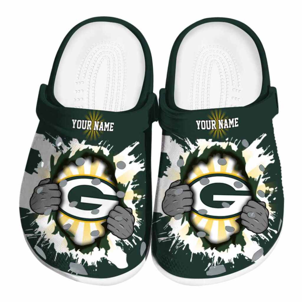 Personalized Green Bay Packers Gripping Hand ClogTVC1801141
