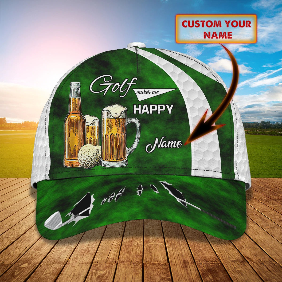 Personalized Green Golf Cap For Men And Women, Best Quality Cap Hat For Golf Lover, Present Golf Lovers Trucker Hats Custom Hats Gifts For Men & Women