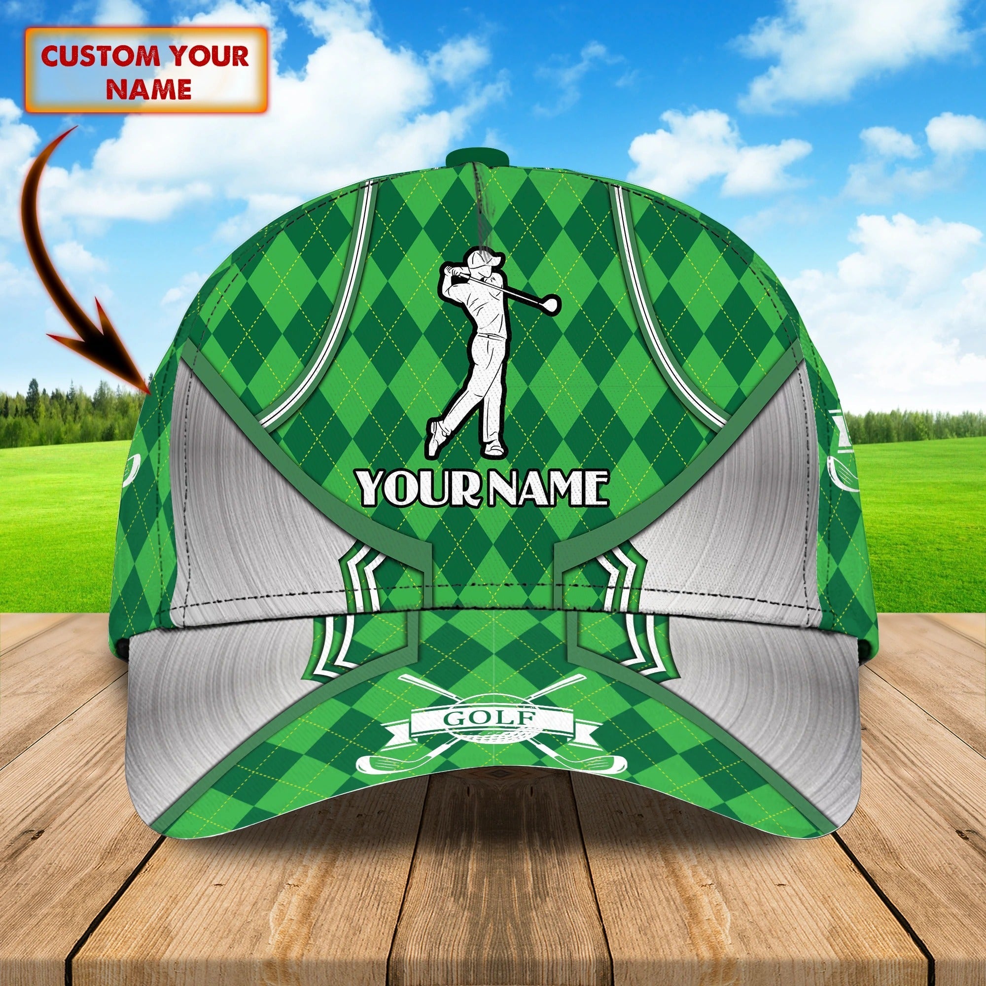 Personalized Green Golf Cap For Men And Women, Best Quality Cap Hat For Golf Lover, Present Golf Lovers Trucker Hats Custom Hats Gifts For Men & Women