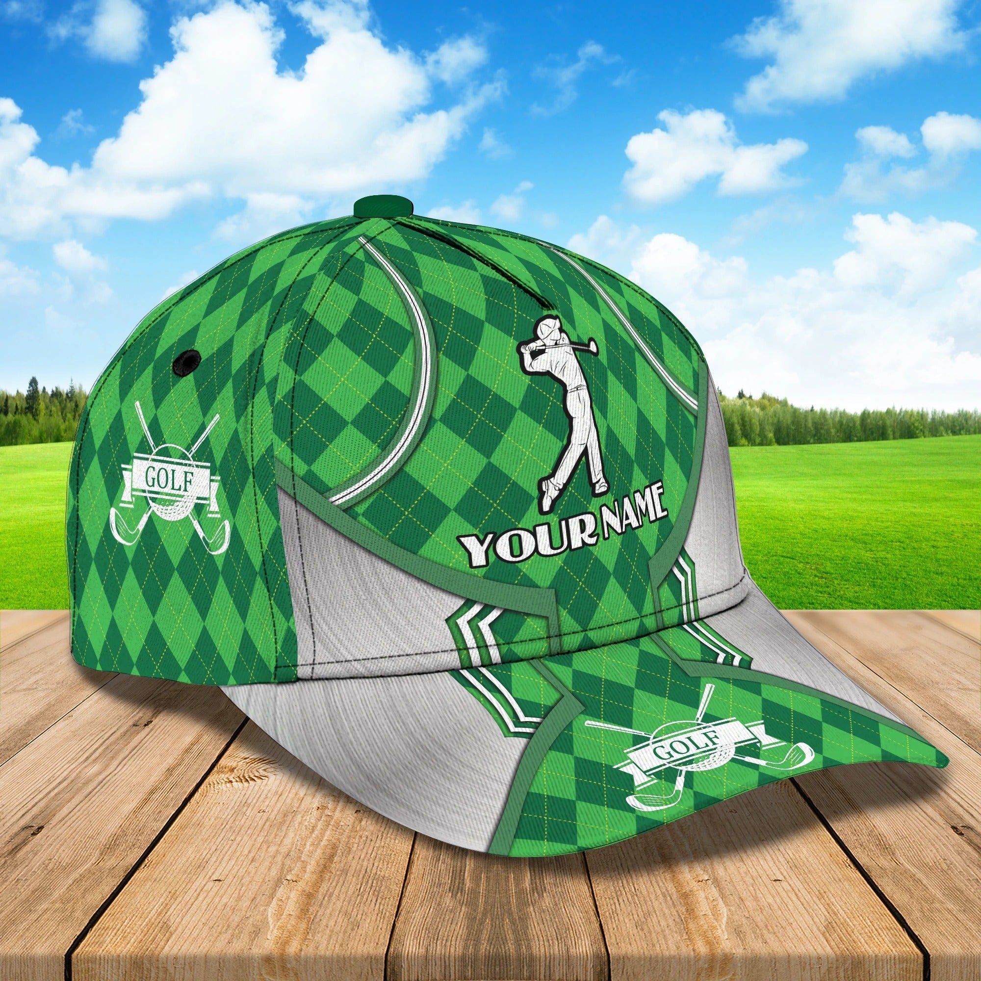 Personalized Green Golf Cap For Men And Women, Best Quality Cap Hat For Golf Lover, Present Golf Lovers Trucker Hats Custom Hats Gifts For Men & Women