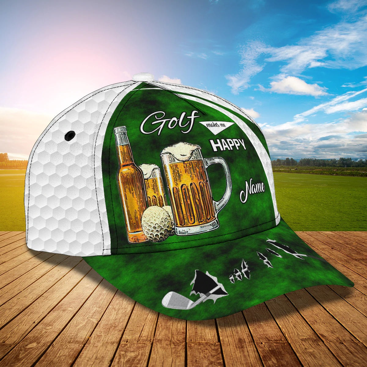 Personalized Green Golf Cap For Men And Women, Best Quality Cap Hat For Golf Lover, Present Golf Lovers Trucker Hats Custom Hats Gifts For Men & Women