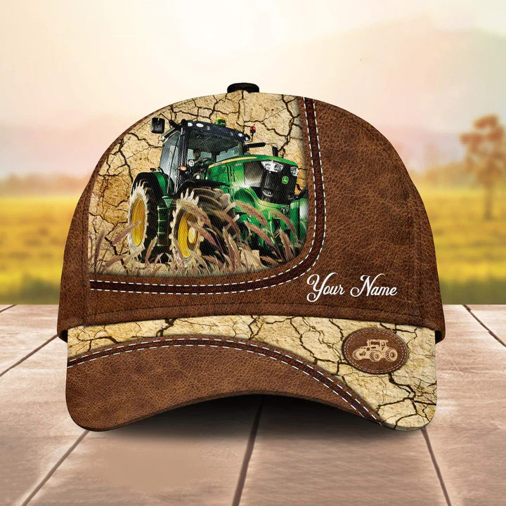 Personalized Green Tractor Hats for Farmers, Tractor Drivers, Tractor Classic Cap for Men, Husband, Dad Trucker Hats Custom Hats Gifts For Men & Women